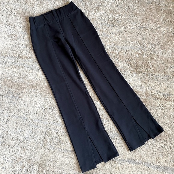 Abercrombie & Fitch Mini Flare Front Seam and Slit Black Dress Pants Stretchy: M - Picture 1 of 9